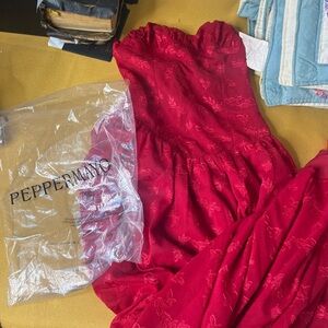 Brand new Peppermayo strapless flower  Red Dress